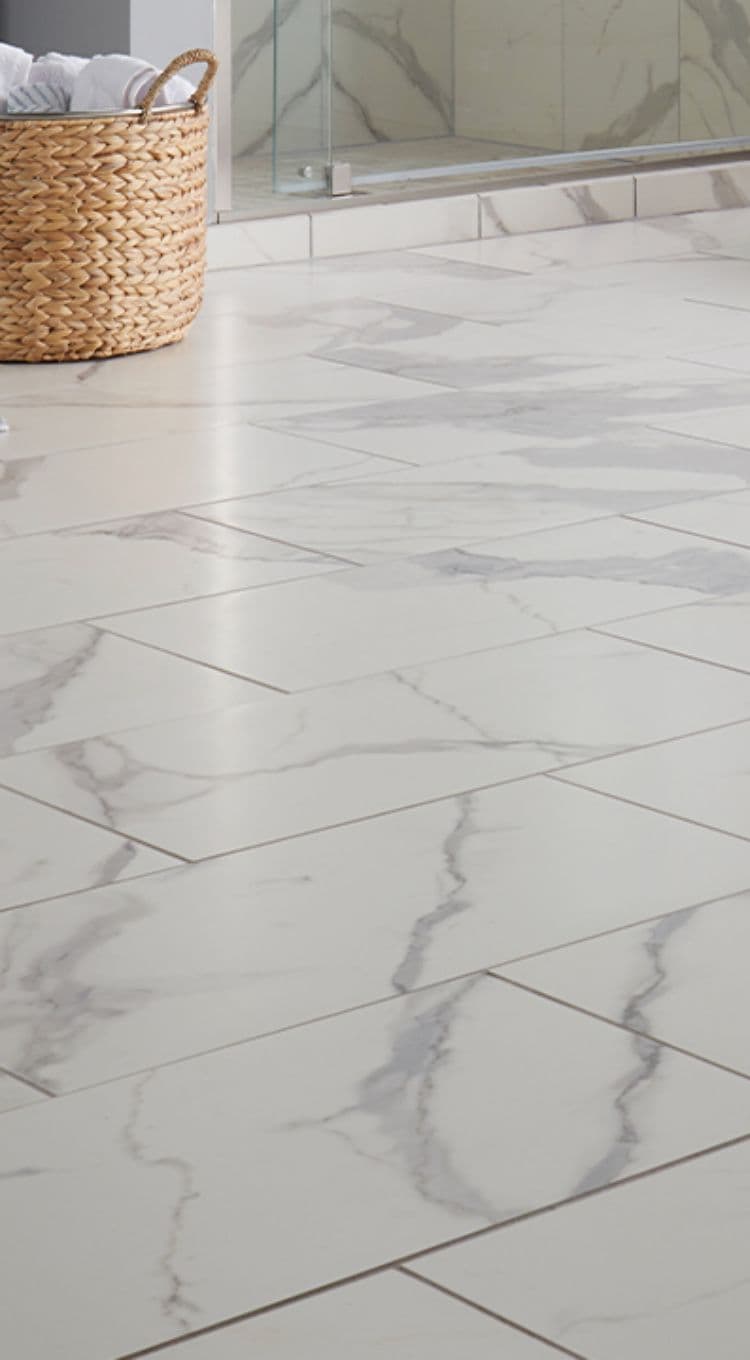 Installed tile flooring in home