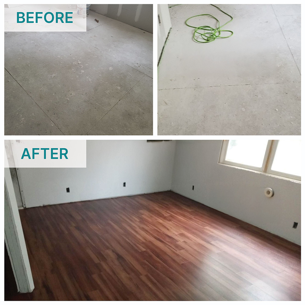 Flooring before and after