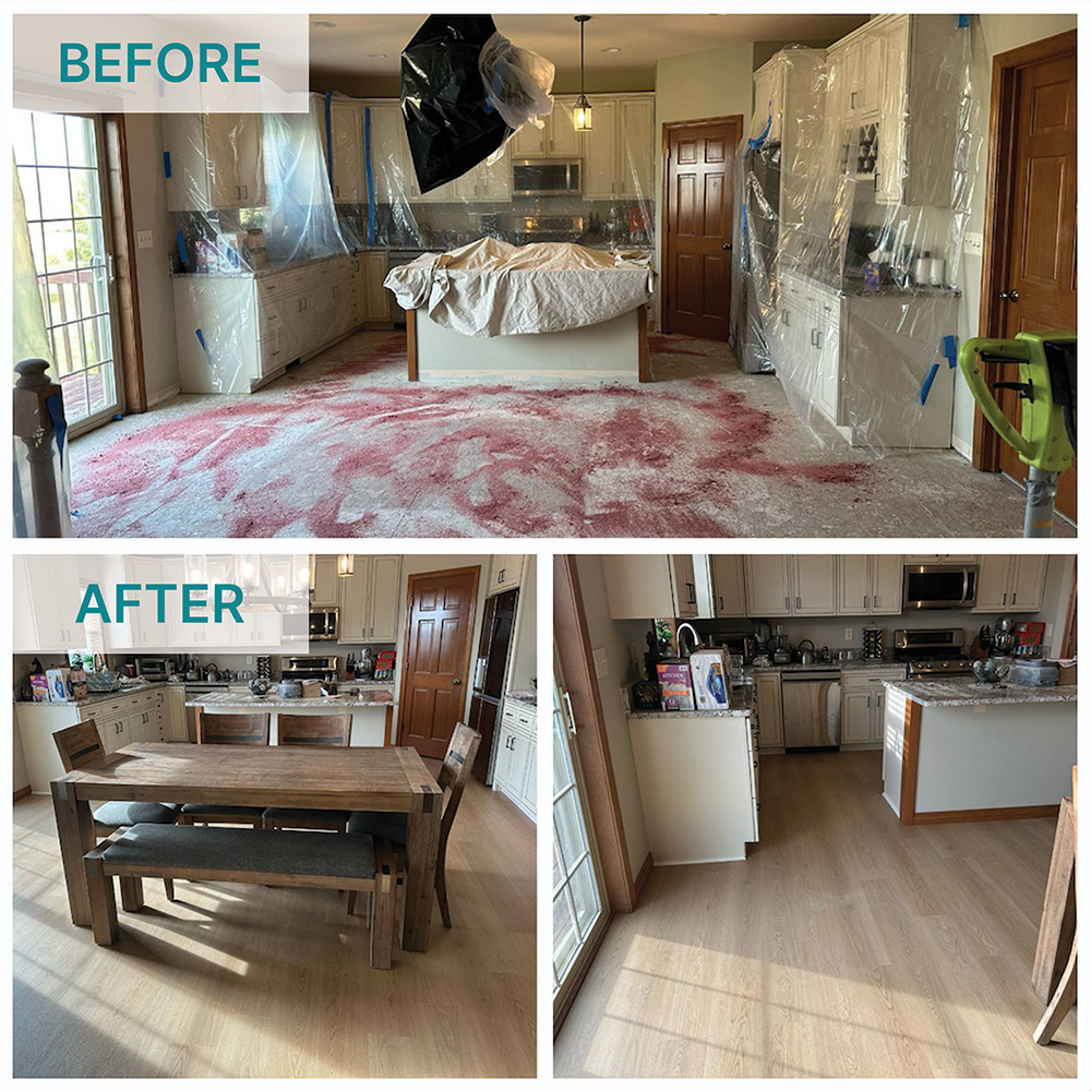 Flooring before and after
